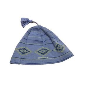 Vintage 2005 Patagonia Beanie Made Bulgaria Wool Acrylic Hat Gorpcore w/ Tassel